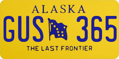 AK license plate GUS365
