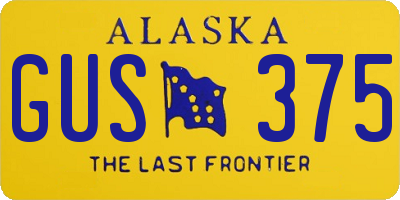 AK license plate GUS375