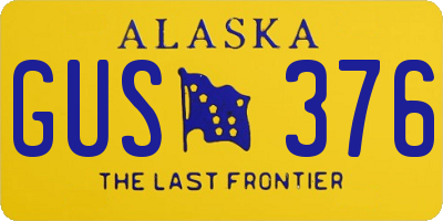 AK license plate GUS376