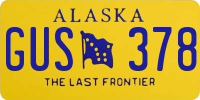 AK license plate GUS378