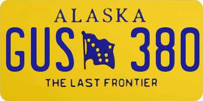 AK license plate GUS380