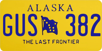 AK license plate GUS382