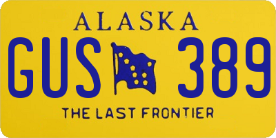 AK license plate GUS389