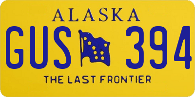 AK license plate GUS394