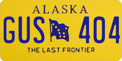 AK license plate GUS404