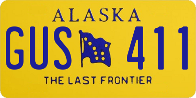 AK license plate GUS411