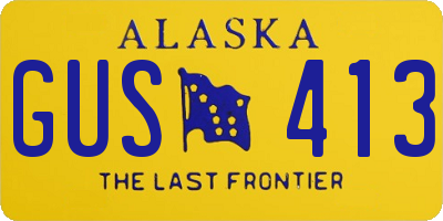 AK license plate GUS413