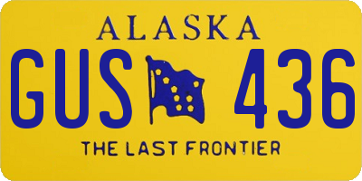 AK license plate GUS436