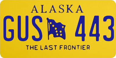 AK license plate GUS443