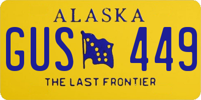 AK license plate GUS449