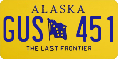 AK license plate GUS451