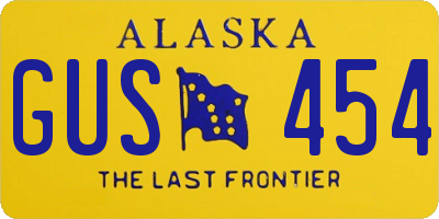 AK license plate GUS454