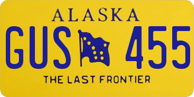 AK license plate GUS455