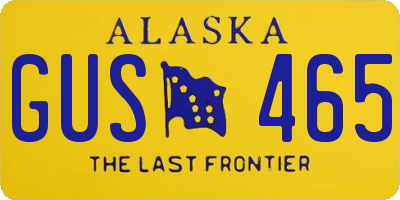 AK license plate GUS465