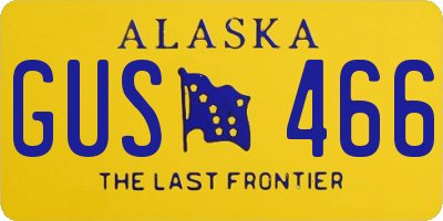 AK license plate GUS466