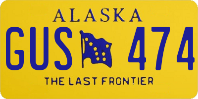 AK license plate GUS474