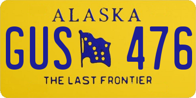AK license plate GUS476