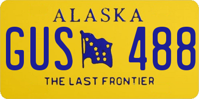 AK license plate GUS488