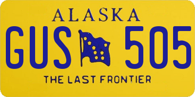 AK license plate GUS505