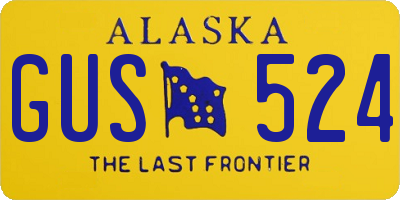 AK license plate GUS524