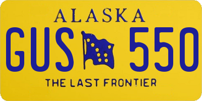 AK license plate GUS550