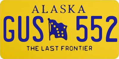 AK license plate GUS552