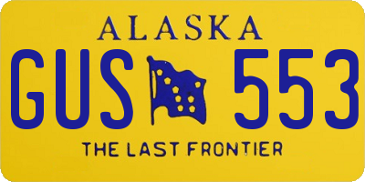 AK license plate GUS553