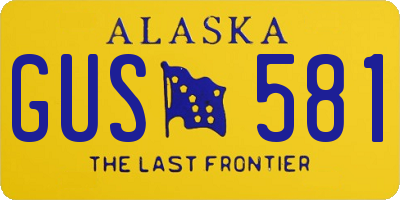 AK license plate GUS581