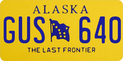 AK license plate GUS640
