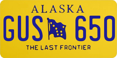 AK license plate GUS650