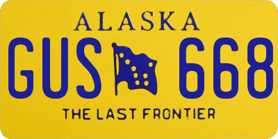 AK license plate GUS668