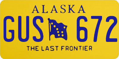 AK license plate GUS672