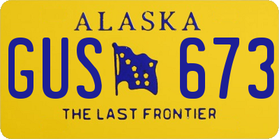 AK license plate GUS673