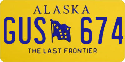 AK license plate GUS674