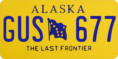 AK license plate GUS677