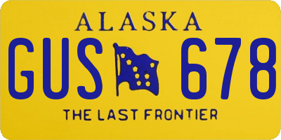 AK license plate GUS678