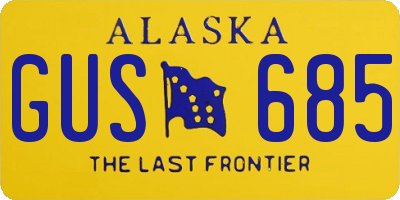 AK license plate GUS685