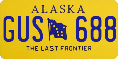 AK license plate GUS688