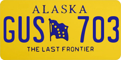 AK license plate GUS703