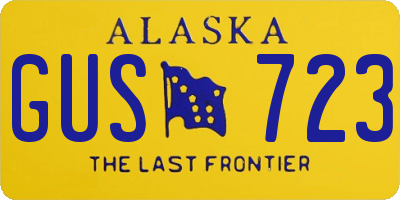 AK license plate GUS723