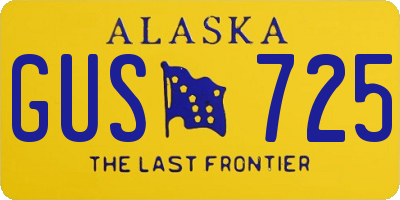 AK license plate GUS725