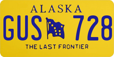 AK license plate GUS728