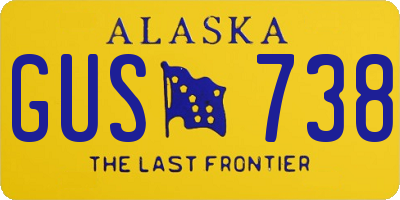 AK license plate GUS738