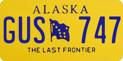 AK license plate GUS747