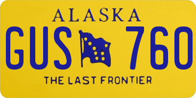 AK license plate GUS760