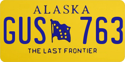 AK license plate GUS763