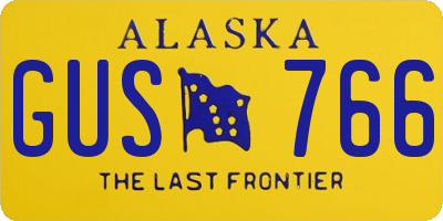 AK license plate GUS766