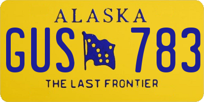AK license plate GUS783