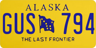 AK license plate GUS794
