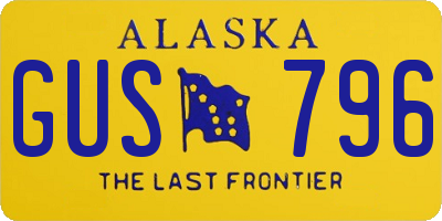 AK license plate GUS796